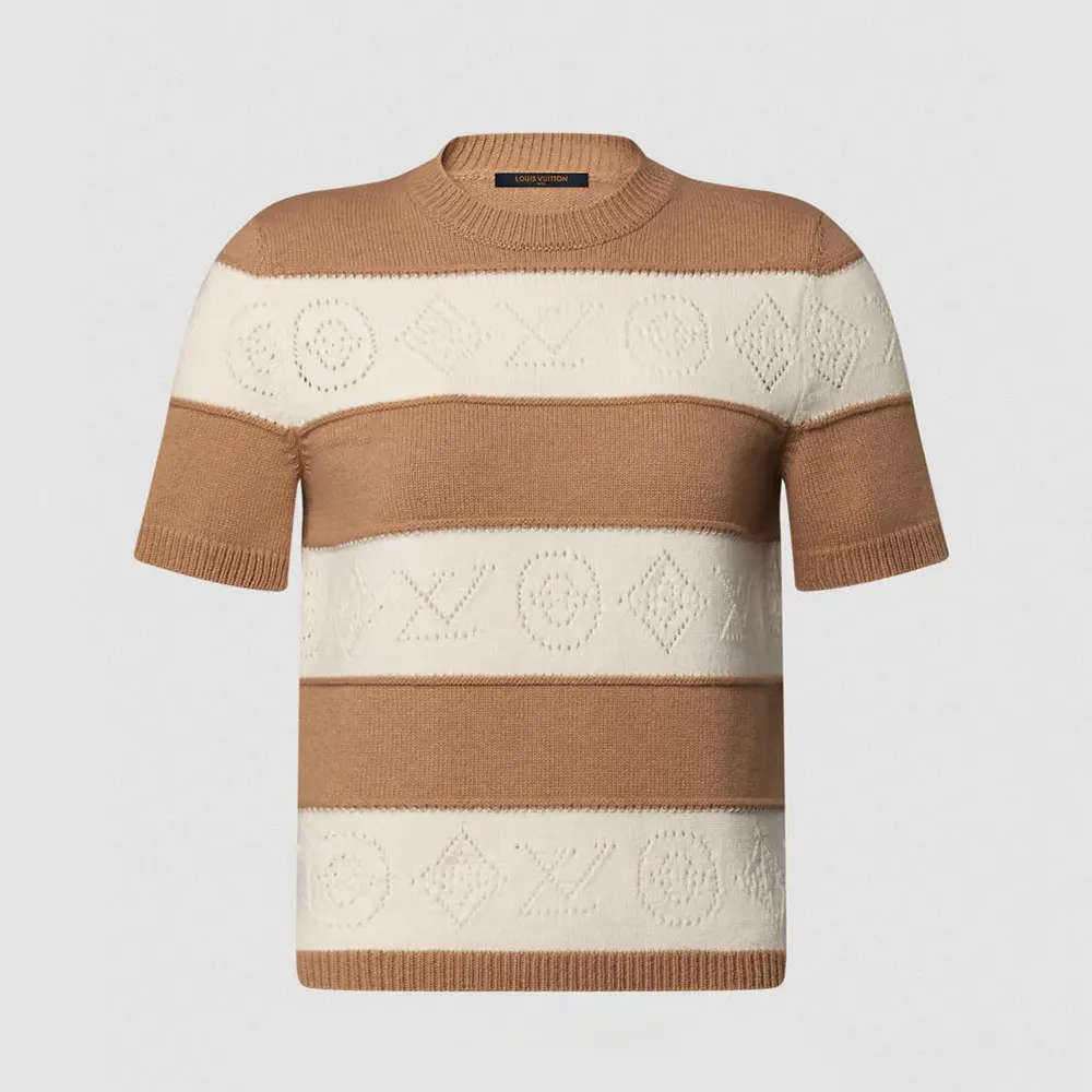 Louis Vuitton Women Openwork Striped Knit Top 1AJZ8L (1) Louis Vuitton Women Openwork Striped Knit Top 1AJZ8L