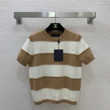 Louis Vuitton Women Openwork Striped Knit Top 1AJZ8L