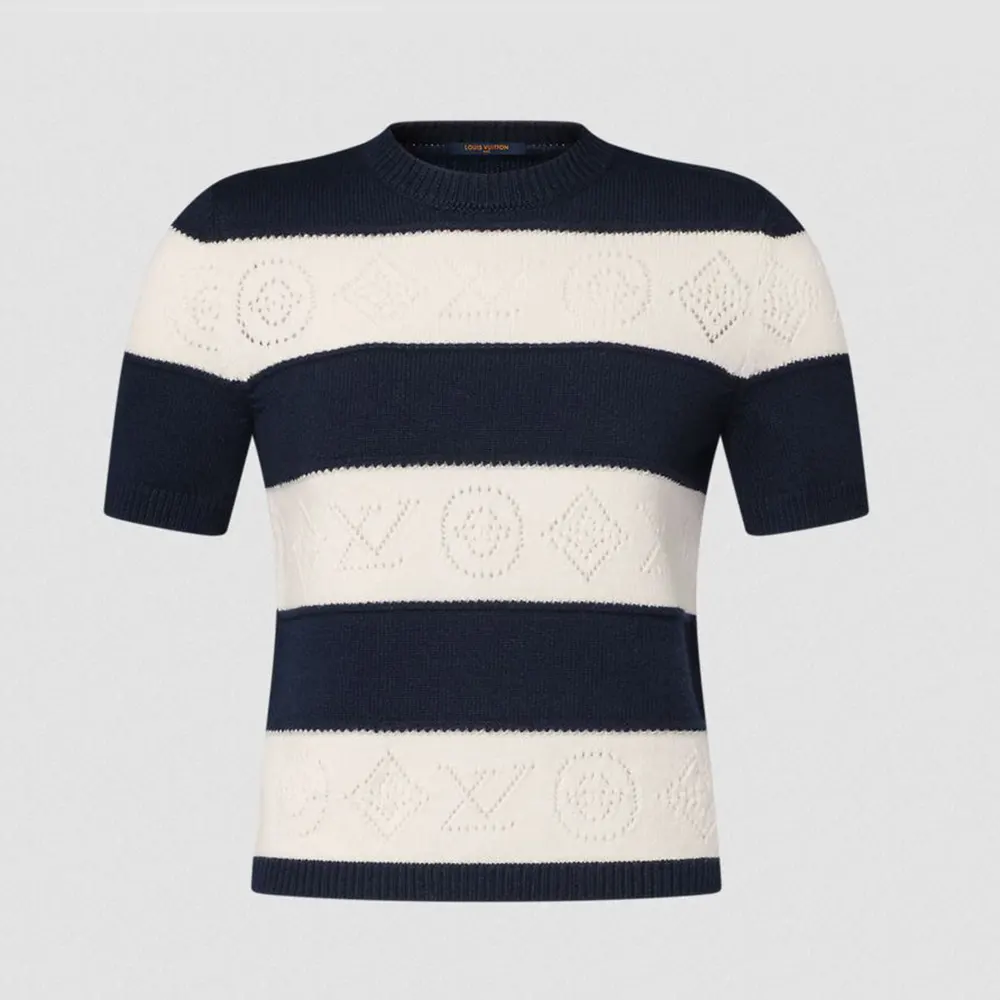 Louis Vuitton Women Openwork Striped Knit Top 1AJZ8T (1) Louis Vuitton Women Openwork Striped Knit Top 1AJZ8T