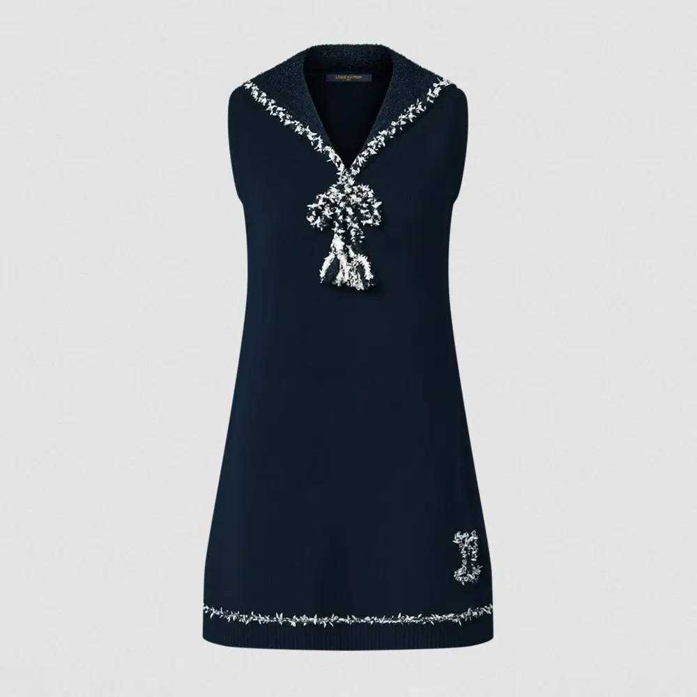 Louis Vuitton Women Sailor Collar Knit Dress 1AJZ65 (1) Louis Vuitton Women Sailor Collar Knit Dress 1AJZ65