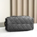 Chanel Women 25 Mini Handbag Grained Calfskin Gold Tone Metal Black