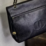 Chanel Women Large Flap Bag Grained Calfskin & Gold-Tone Metal Black