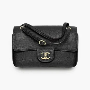 Chanel Women Mini Flap Bag Grained Calfskin & Gold-Tone Metal Black