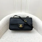 Chanel Women Mini Flap Bag Grained Calfskin & Gold-Tone Metal Black