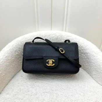 Chanel Women Mini Flap Bag Grained Calfskin & Gold-Tone Metal Black