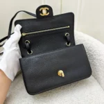 Chanel Women Mini Flap Bag Grained Calfskin & Gold-Tone Metal Black