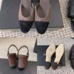 Chanel Women Slingbacks Suede Calfskin in 65mm Heel Black