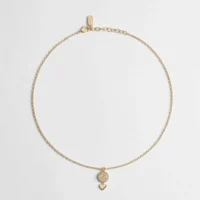 Dior Women CD Disco Necklace Gold-Finish Metal and Crystals