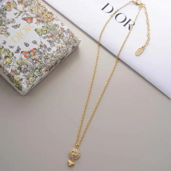 Dior Women CD Disco Necklace Gold-Finish Metal and Crystals