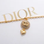 Dior Women CD Disco Necklace Gold-Finish Metal and Crystals