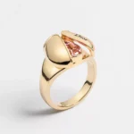 Dior Women Lady Spark Ring Gold-Finish Metal Crystals and Pink Crystal