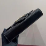 Gucci Women Horsebit Ristretto Medium Shoulder Bag Black