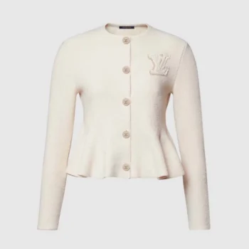 Louis Vuitton Women Flared Terry Cardigan Straw White 1AKDYA