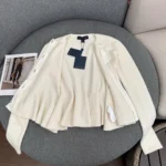Louis Vuitton Women Flared Terry Cardigan Straw White 1AKDYA