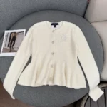 Louis Vuitton Women Flared Terry Cardigan Straw White 1AKDYA