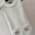 Louis Vuitton Women Fringe Hem Toweling Dress White 1AK099