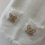Louis Vuitton Women Fringe Hem Toweling Dress White 1AK099