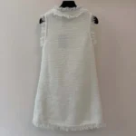 Louis Vuitton Women Fringe Hem Toweling Dress White 1AK099