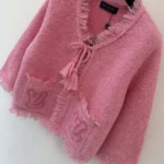 Louis Vuitton Women Fringe Hem Toweling Jacket Pink 1AK065