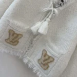 Louis Vuitton Women Fringe Hem Toweling Jacket White 1AK06D