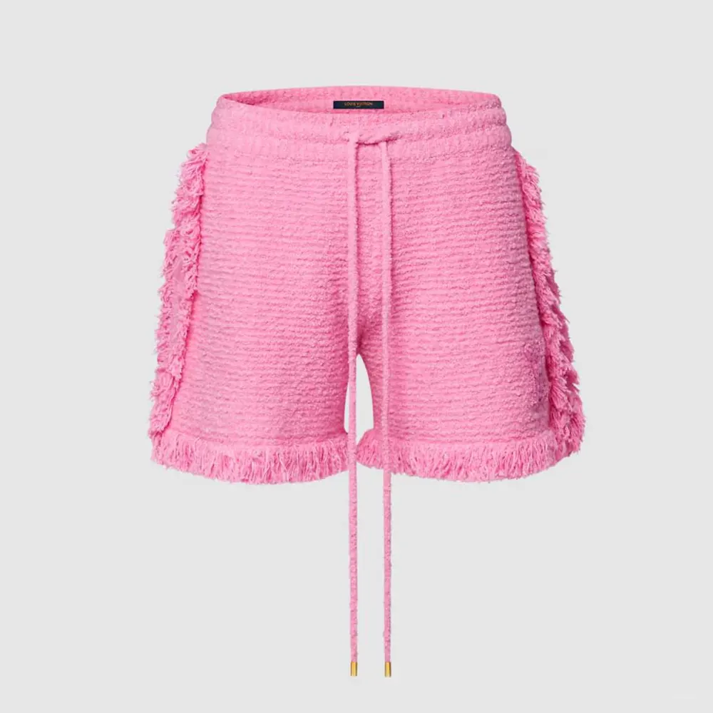 Louis Vuitton Women Fringe Hem Toweling Shorts Pink 1AK0BP (1) Louis Vuitton Women Fringe Hem Toweling Shorts Pink 1AK0BP