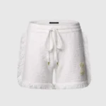 Louis Vuitton Women Fringe Hem Toweling Shorts White 1AK0BX
