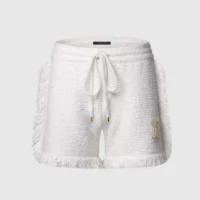 Louis Vuitton Women Fringe Hem Toweling Shorts White 1AK0BX