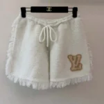 Louis Vuitton Women Fringe Hem Toweling Shorts White 1AK0BX