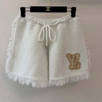 Louis Vuitton Women Fringe Hem Toweling Shorts White 1AK0BX