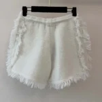 Louis Vuitton Women Fringe Hem Toweling Shorts White 1AK0BX