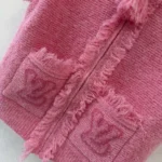 Louis Vuitton Women Sleeveless Fringe Hem Toweling Hoodie Pink 1AK06L