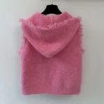 Louis Vuitton Women Sleeveless Fringe Hem Toweling Hoodie Pink 1AK06L