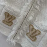 Louis Vuitton Women Sleeveless Fringe Hem Toweling Hoodie White 1AK06T