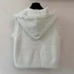 Louis Vuitton Women Sleeveless Fringe Hem Toweling Hoodie White 1AK06T