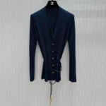 Chanel Women Cardigan Silk Dark Blue