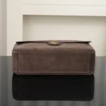 Chanel Women Maxi Flap Suede Calfskin & Gold Dark Brown - Image 7
