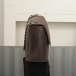 Chanel Women Maxi Flap Suede Calfskin & Gold Dark Brown - Image 10