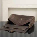 Chanel Women Maxi Flap Suede Calfskin & Gold Dark Brown - Image 9