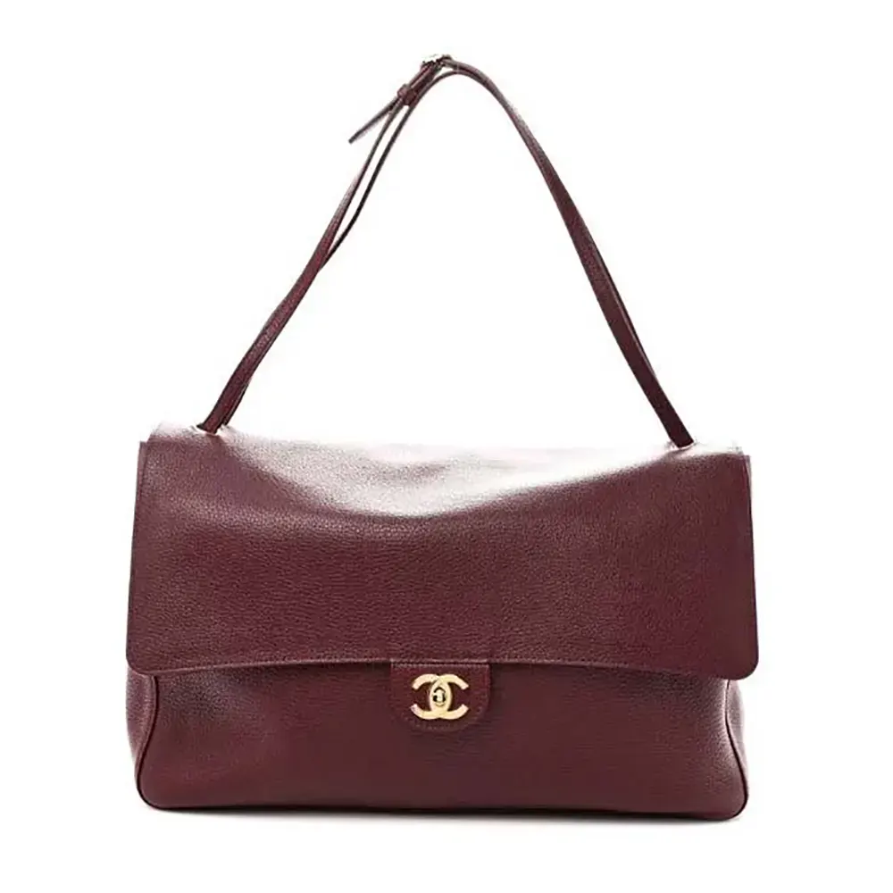 Chanel Women Maxi Flapbag Grained Calfskin & Gold-Tone Metal (1) Chanel Women Maxi Flapbag Grained Calfskin & Gold-Tone Metal - Image 1