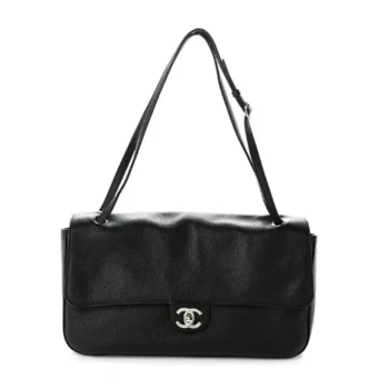 Chanel Women Maxi Flapbag Small Grained Calfskin & Silver-Tone Metal