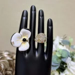 Chanel Women Ring Metal Resin Strass & Glass Pearls ABH997