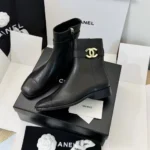 Chanel Women Short Boots Calfskin-Black G47635