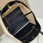 Chanel Women Small Tote Canvas Calfskin & Gold-Tone Metal-Ecru & Black - Image 5