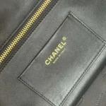 Chanel Women Small Tote Canvas Calfskin & Gold-Tone Metal-Ecru & Black - Image 8