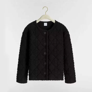 Dior Women DiorAlps Cannage Jacket Black Virgin Wool-Cashmere-Blend Jacquard