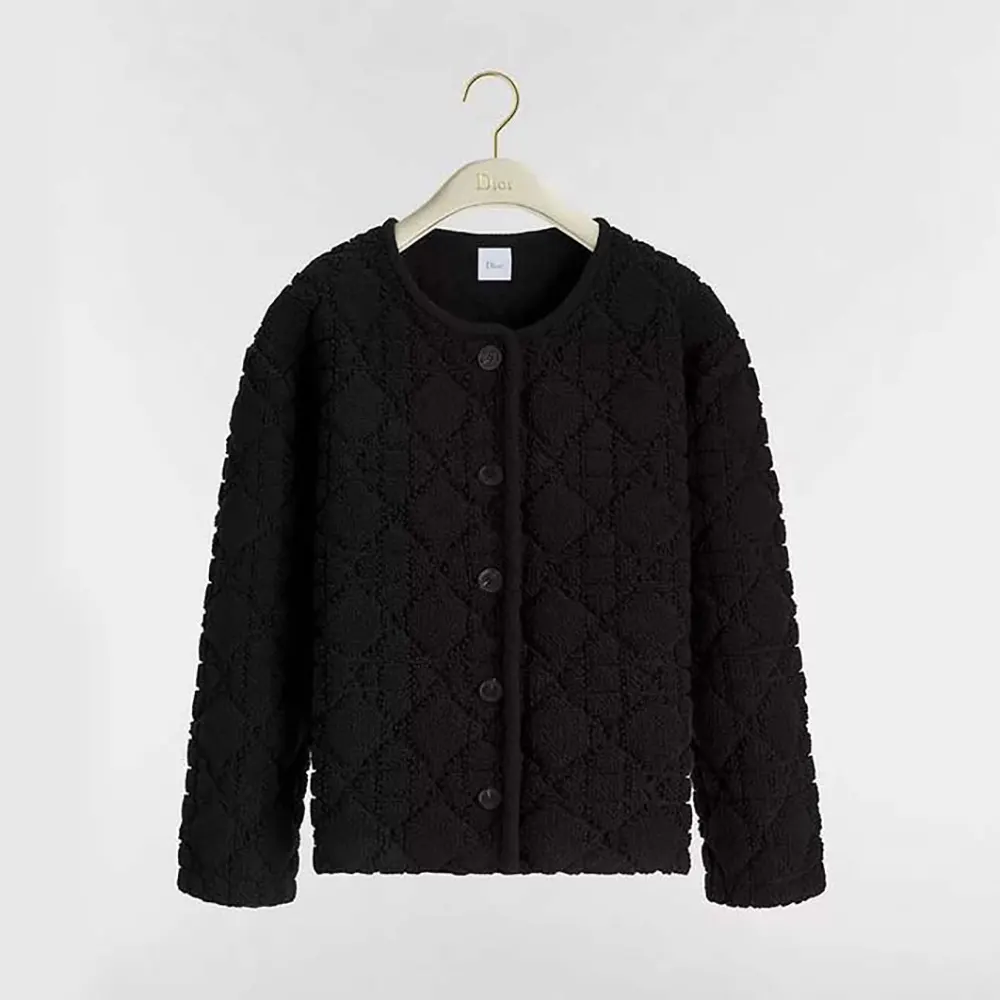 Dior Women DiorAlps Cannage Jacket Black Virgin Wool-Cashmere-Blend Jacquard (1) Dior Women DiorAlps Cannage Jacket Black Virgin Wool-Cashmere-Blend Jacquard