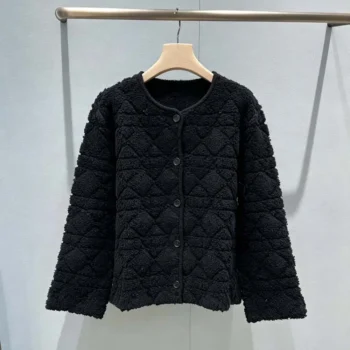 Dior Women DiorAlps Cannage Jacket Black Virgin Wool-Cashmere-Blend Jacquard