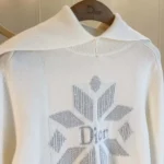 Dior Women DiorAlps Fitted Sweater Ecru Dior Snowflake Wool-Cashmere-Blend Knit