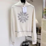 Dior Women DiorAlps Fitted Sweater Ecru Dior Snowflake Wool-Cashmere-Blend Knit