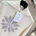 Dior Women DiorAlps Fitted Sweater Ecru Dior Snowflake Wool-Cashmere-Blend Knit